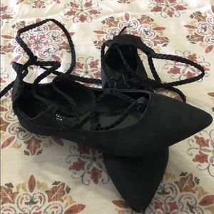 Strappy lace-up flats